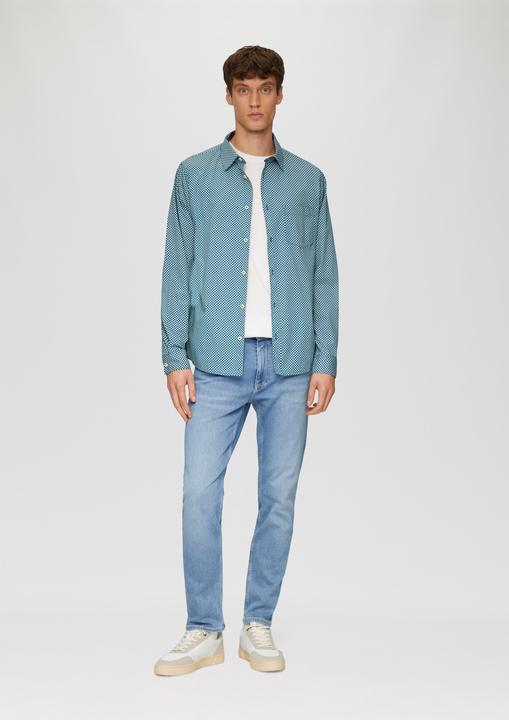 Immagine prodotto s.Oliver Hemd Slim Fit: Gemustertes Hemd aus Baumwollstretch (S)