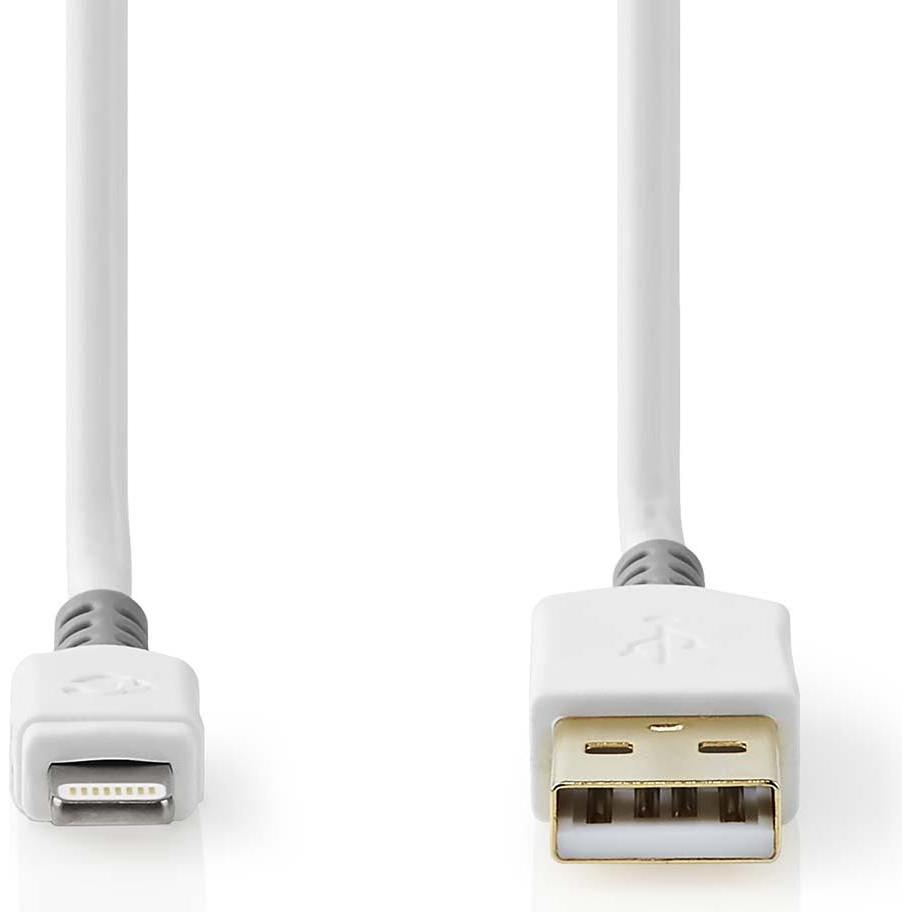 Thumbnail - Nedis Lightning Kabel USB 2.0 Apple Lightning 8-Pin USB-A Stecker 480 Mbps Vergoldet 3.0 (3 m, USB 2.0), USB Kabel