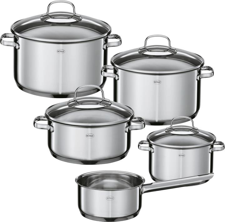 Rösle Elegance Topf Set 5teilig (16 cm, Pfannenset + Topfset, Edelstahl)