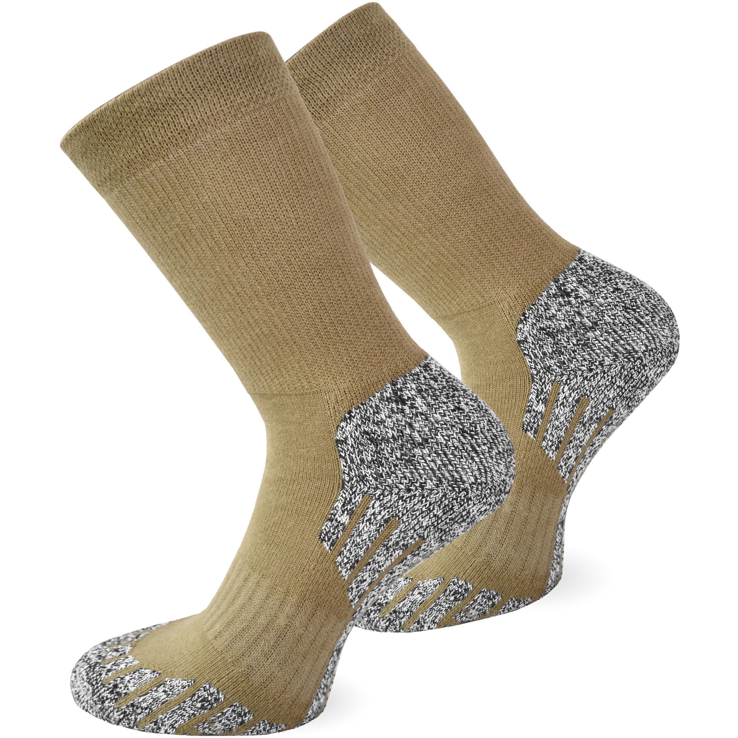 Normani, Herren, Socken, 2 Paar Coolmax Trekking-Funktionssocken, Beige, (2er Pack, 39 - 42)