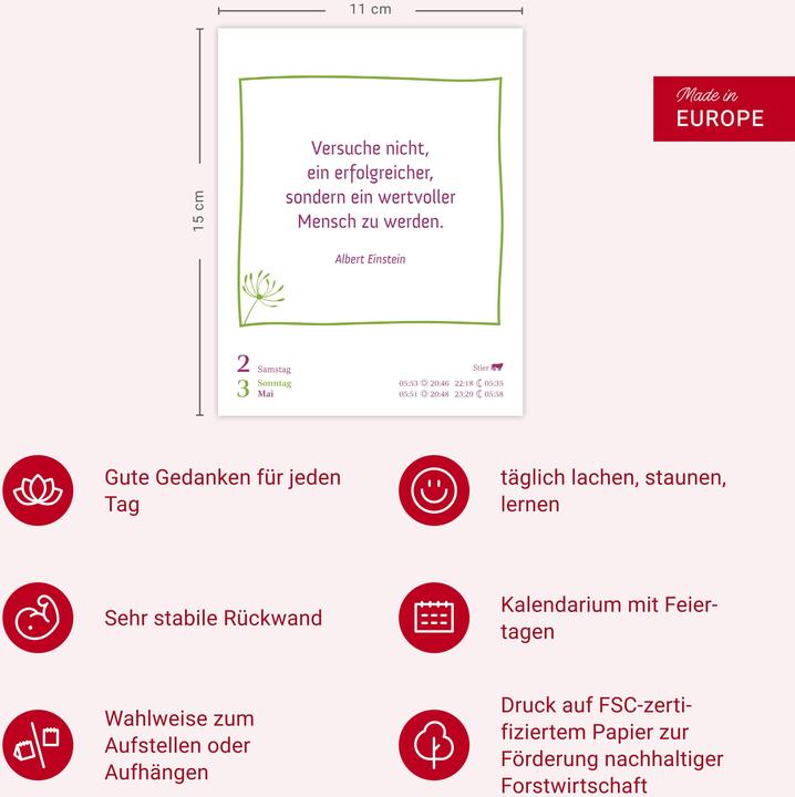 Produktbild Harenberg Heute ist dein Tag! Tagesabreisskalender 2026 - 313 positive Zitate für 2026