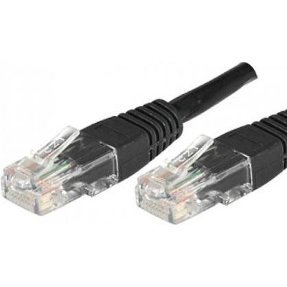 Exertis Connect Patchkabel U/UTP, ungeschirmt, CAT.5e, schwarz, 2,0m Patchkabel mit besonders schmalem Knickschutz (U/UT...