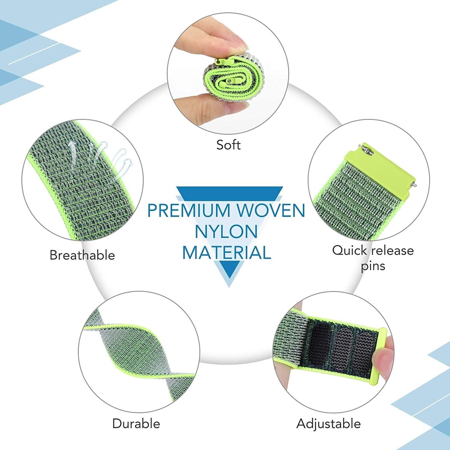 Thumbnail - Strap-it Nylonarmband (22 mm, Nylon), Uhrenarmband, Grün