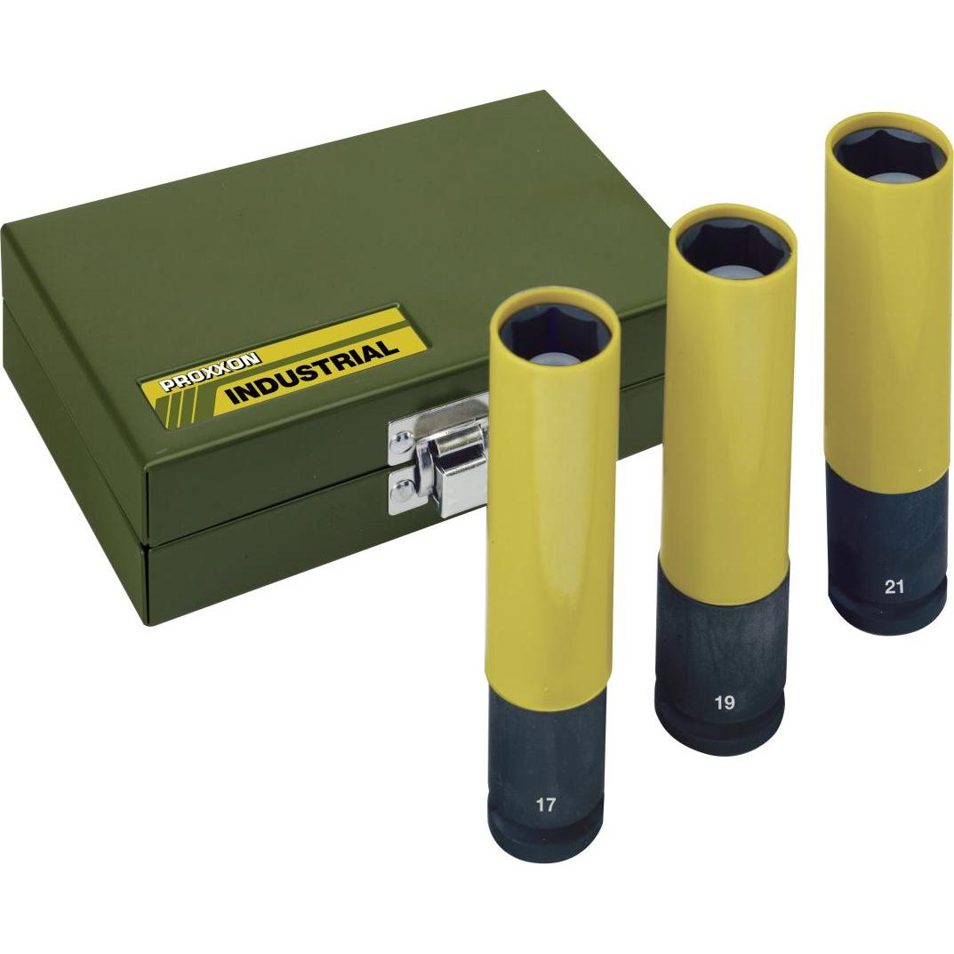 Proxxon, Steckschlüssel + Stecknuss, Aussen-Sechskant Kraft-Stecksc (19 mm, 21 mm, 17 mm)