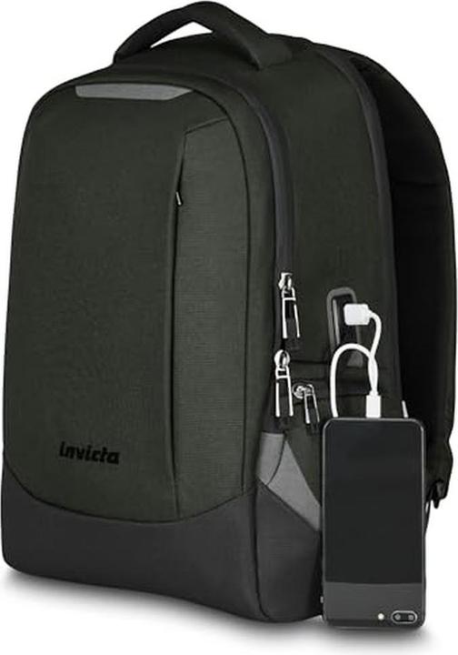 Produktbild Invicta Unisex-Rucksack mit Laptopfach, USB-Anschluss und wasserabweisender Verarbeitung (20 l)