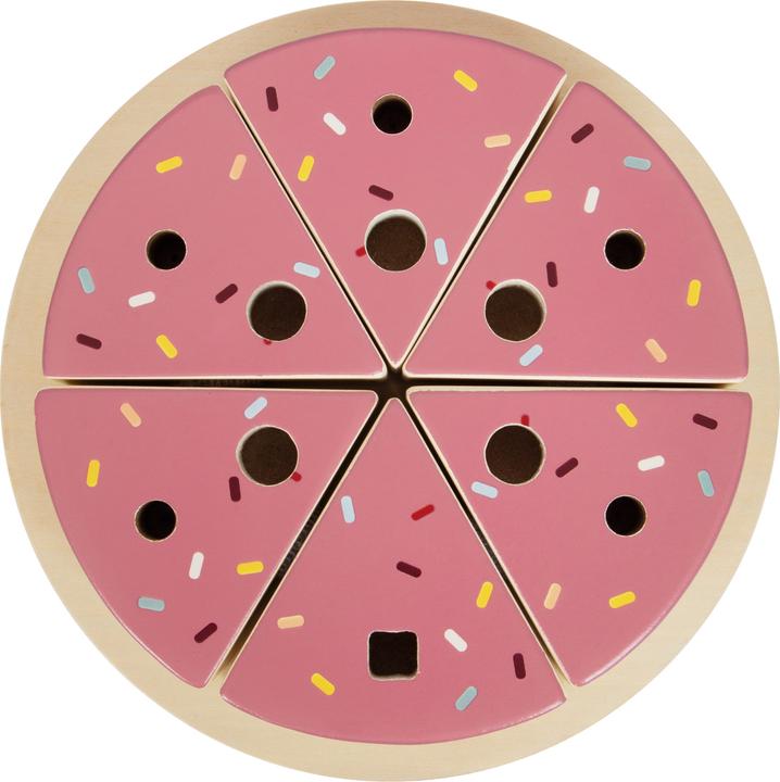 Actual product image small foot Slicable wooden birthday cake, 18 pieces.