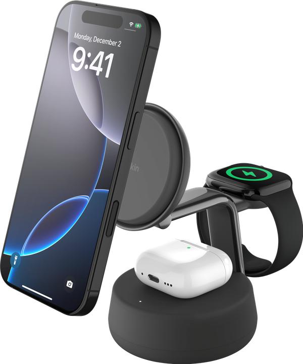 Belkin UltraCharge Pro 3-in-1 Qi2 Ladestation (25 W)