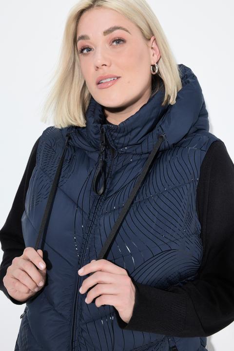 Actual product image Ulla Popken HYPRAR Tonal Print Quilted Vest (58)