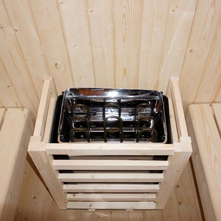 Actual product image Home Deluxe Outdoor sauna barrel sauna FLANN M - 184 x 120 cm for 2 persons - sauna with 3.6 kW heater (Plug & Play 3.6 KW internal control)
