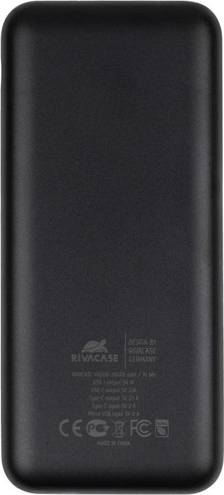 Actual product image Rivacase VA2081 Portable Lithium Polymer (LiPo) battery 20000 mAh White (20000 mAh, 10 W, 74 Wh)