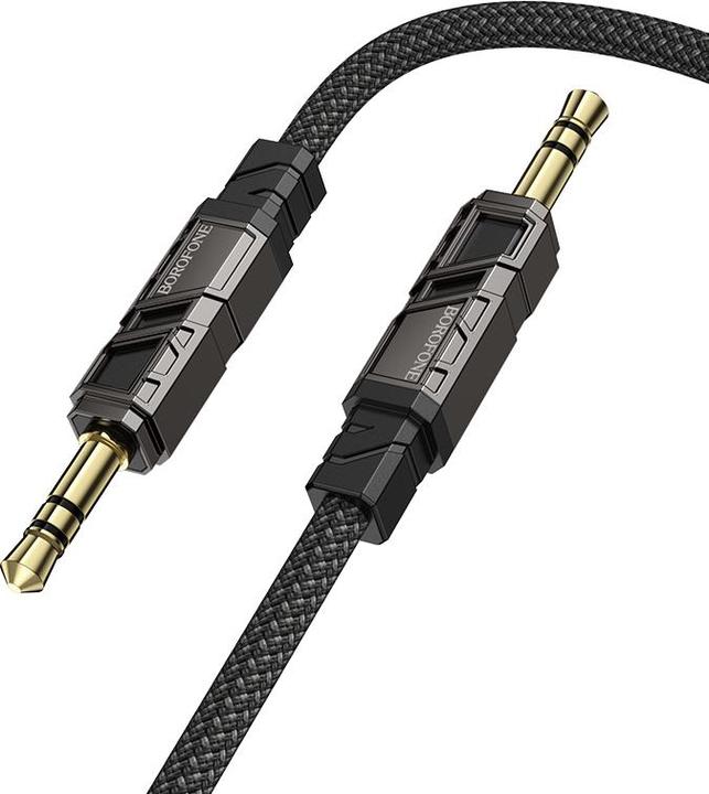 Borofone Kabel AUX BL22 Dignity - Klinke 3,5mm auf Klinke 3,5mm - 1 Meter schwarz (1 m, Connettore da 3,5 mm (AUX), Cavo senza spina)