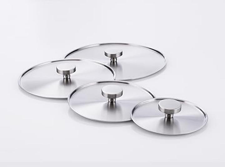 Actual product image MasterPRO Alessi Saucepan Set Casserole 202428 cm Lid 16202428 cm (Pan set + pot set, Stainless steel)