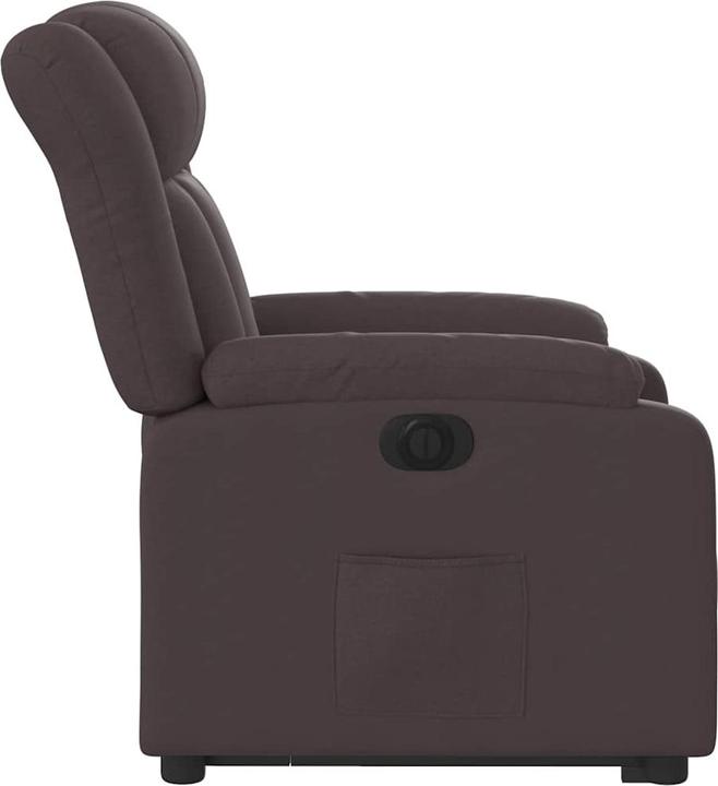 Actual product image vidaXL Recliner with stand-up aid Electric TV armchair Dark brown fabric