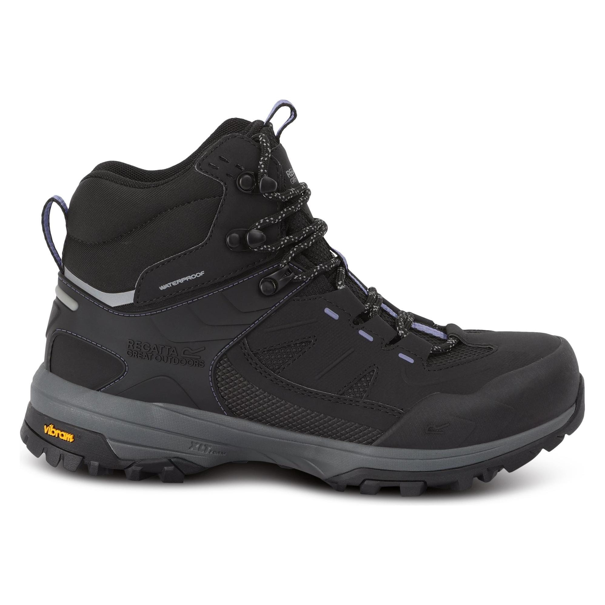 Regatta, Damen, Wanderschuhe, Regen (38), Schwarz, Violett