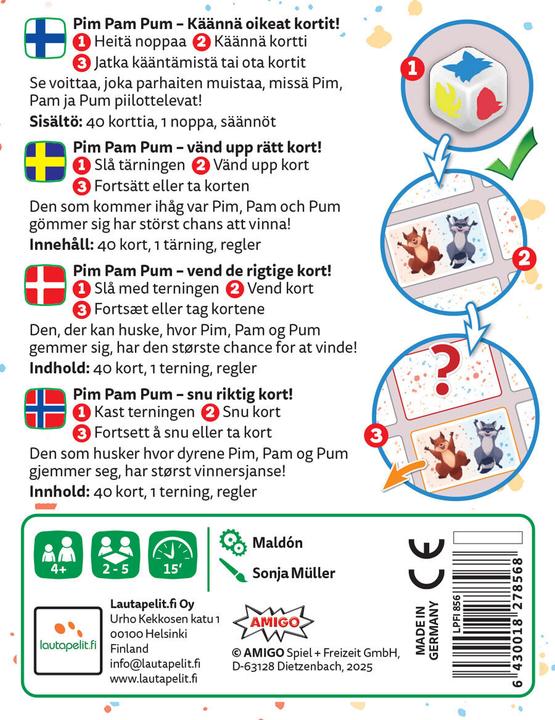 Actual product image Lautapelit Pim Pam Pum Children's Game (2 - 4 Players)