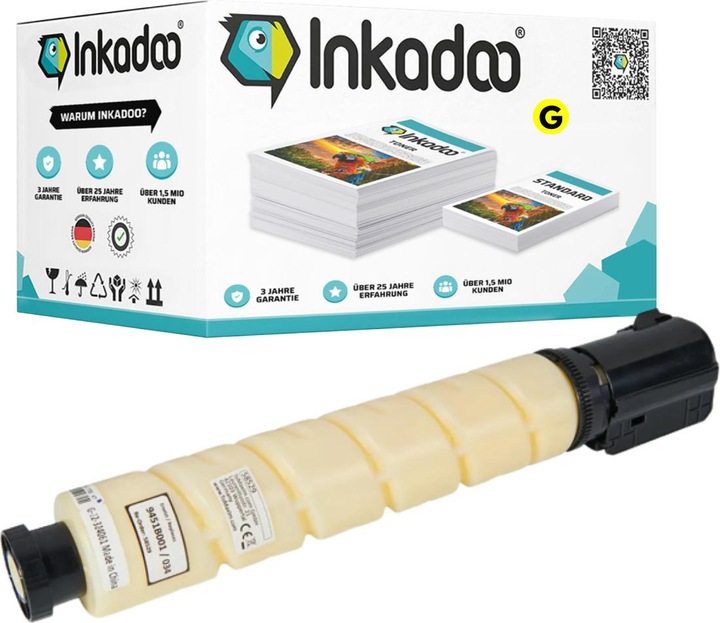 Actual product image Inkadoo Toner compatible with Canon 9451B001 / 034 toner, yellow Yellow (Y)