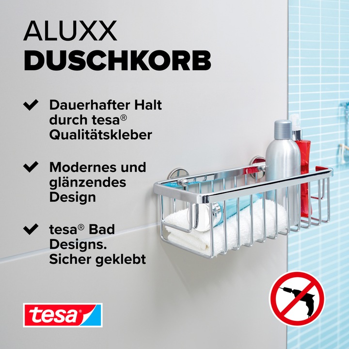 Actual product image tesa Aluxx storage basket single storey, M (9 x 13.5 x 26.5 cm)