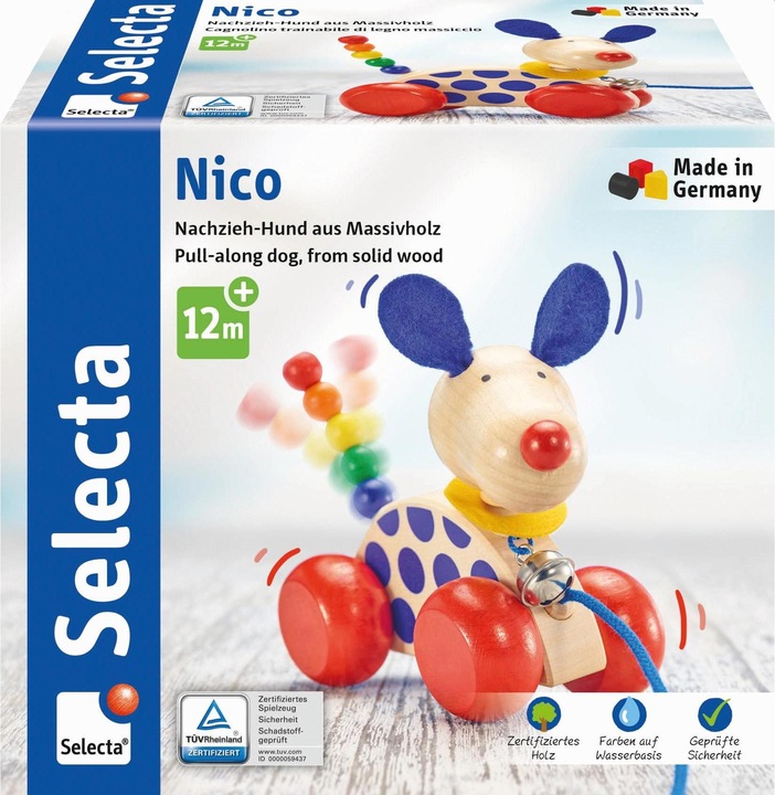 Actual product image Selecta Spielzeug Pull-along dog Nico