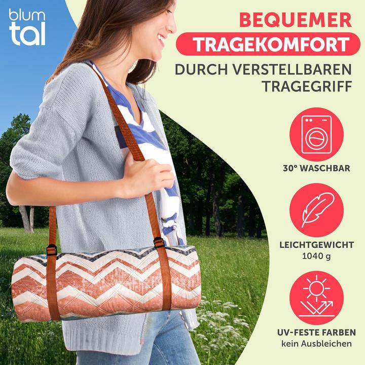 Immagine prodotto Blumtal Wasserabweisende Picknickdecke (200x200 cm)