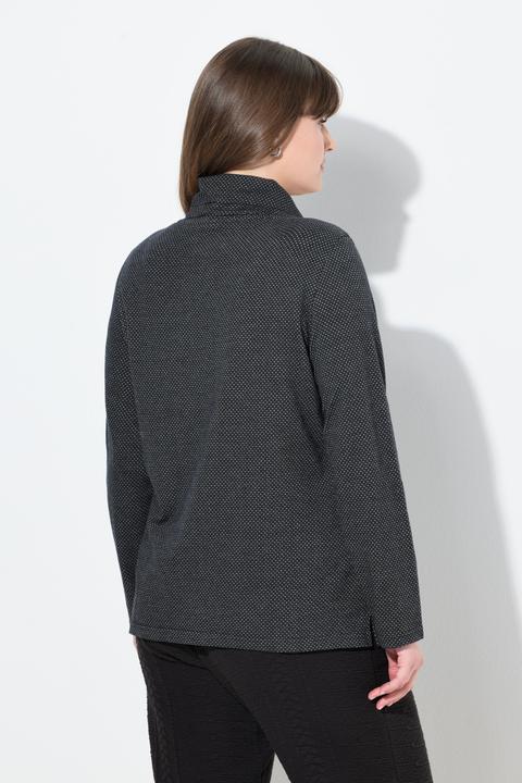 Image du produit Ulla Popken Sweat-shirt à col montant et manches longues, coton bio à motif (42, 44)