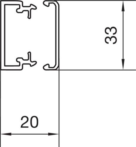 Produktbild Hager Installationskanal PVC LF, 20 x 33 x 2.000 mm, verkehrsweiÃŸ (Kabelkanal, 200 cm)