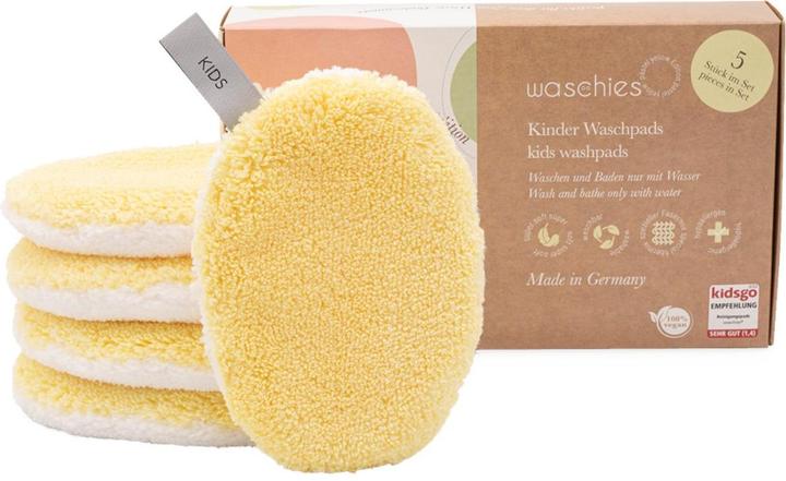 Waschies Kidsline - Waschpads für Babys & Kinder Pastel Yellow Edition (Reinigungstücher Gesicht)