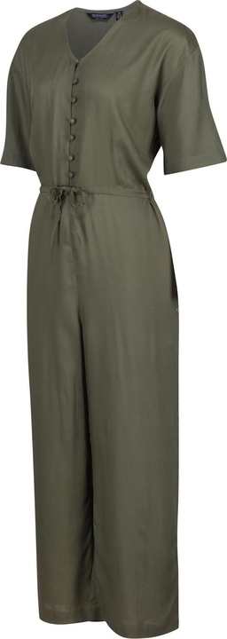 Actual product image Regatta Womens/Ladies Streap Lightweight Button Front Short-Sleeved Jumpsuit (38 D)