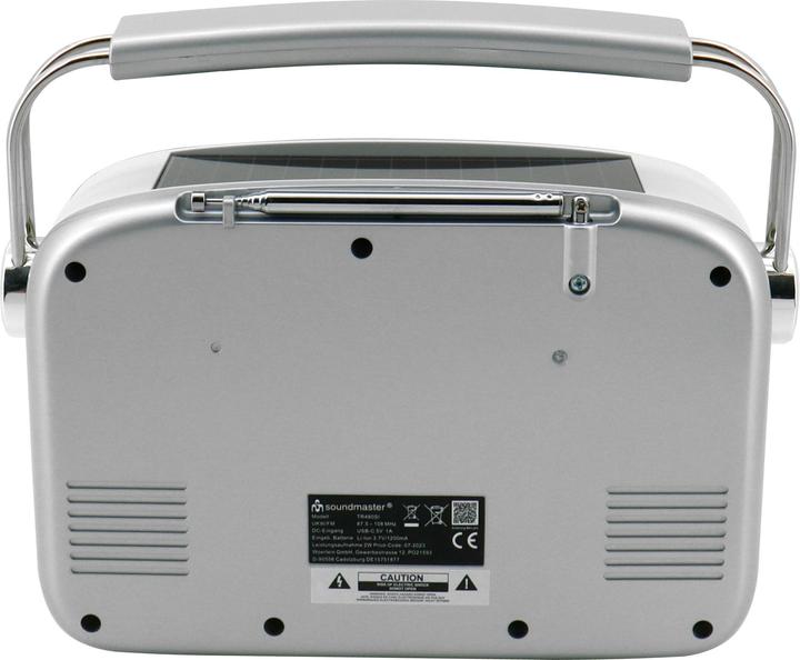 Actual product image Soundmaster FM radio TR480SI, with solar panel, silver (FM)