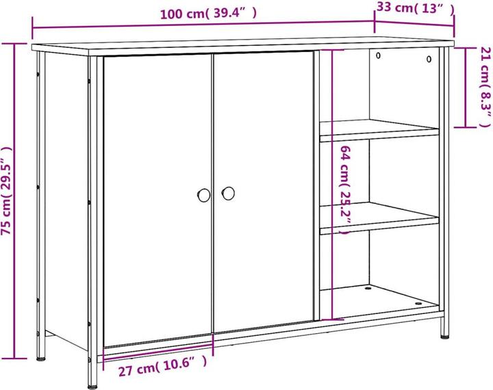 Produktbild vidaXL Sideboard (100 x 33 x 75 cm)