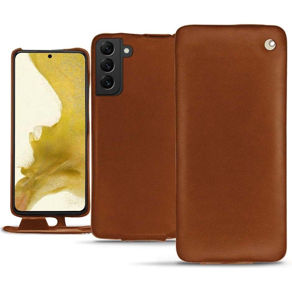Thumbnail - Noreve Lederschutzhülle vertikal (Samsung Galaxy S22), Smartphone Hülle, Braun