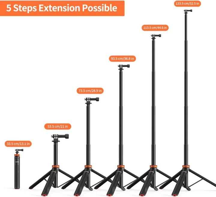 Actual product image Ulanzi UURig TP-03 Selfie Stick Tripod 130cm For GoPro