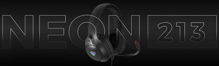 Actual product image Genesis Wireless headphones Neon 213 RGB Gaming Headset with Microphone, Black (Cable)