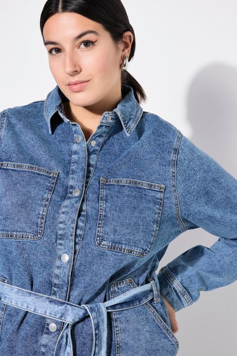 Produktbild Studio Untold Jeanskleid, Straight Shape, Hemdkragen, Bindeband, Langarm (50, 52)
