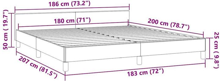Image du produit vidaXL Bettgestell mit Kopfteil (180 x 200 cm)