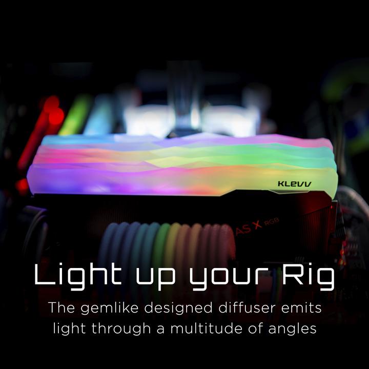 Actual product image Klevv Kit Barrettes mémoire RAM DDR4 16Go (2x8Go) Cras X RGB PC4-25600 (3200 Mhz) (Noir) (2 x 8GB, 3200 MHz, DDR4-RAM, DIMM)