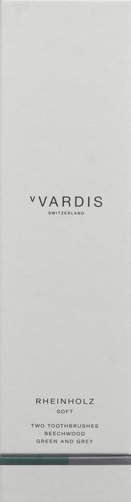 Produktbild vVardis RHEINHOLZ Holzzahnbürste Soft hellgrau/schwarz+grün/schwarz (Weich, 2 x)