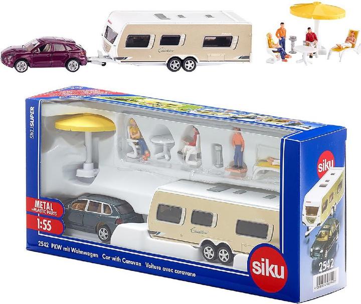 Produktbild Siku PKW mit Wohnwagen