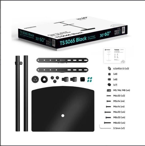 Produktbild Onkron TV SET ACC FLOOR STAND /30-60"/BLACK TS5065-B (41 kg, 30" - 60")