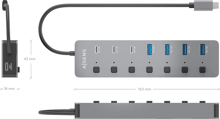 Produktbild Aisens ASUC-8P044-GR (USB-C, 8 Ports)
