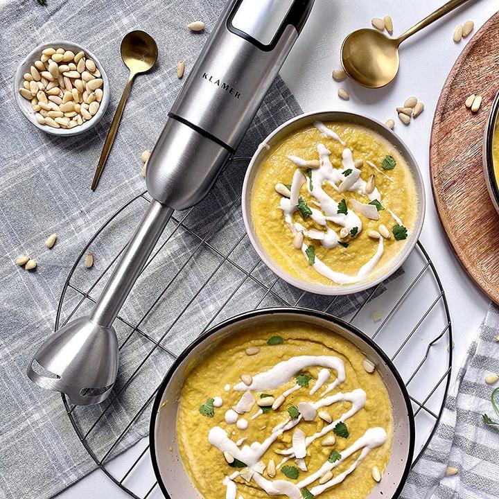 Image du produit KLAMER Stabmixer Set 800 Watt, 4 in 1 Pürierstab Edelstahl mit stufenloser Geschwindigkeit und …