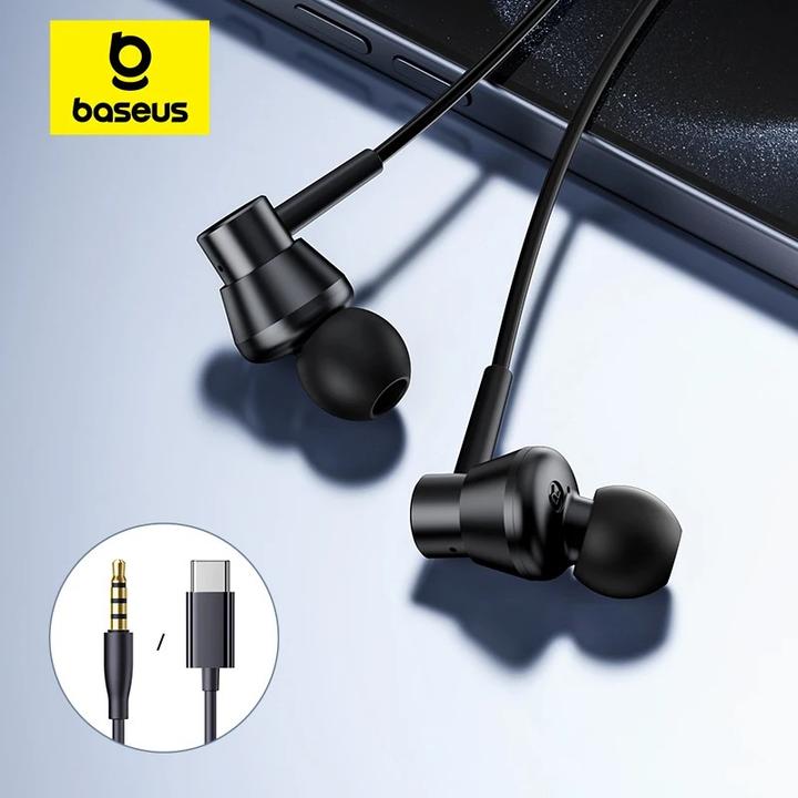 Actual product image Baseus Encok HZ11 headphones - black (Cable)
