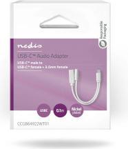 Image du produit Nedis Adaptateur USB-C™ | USB 2.0 | USB-C™ mâle | USB-C™ femelle / 3,5 mm femelle | 0,10 m | Rond | Ve (0.10 m, USB 2.0, 10 W)