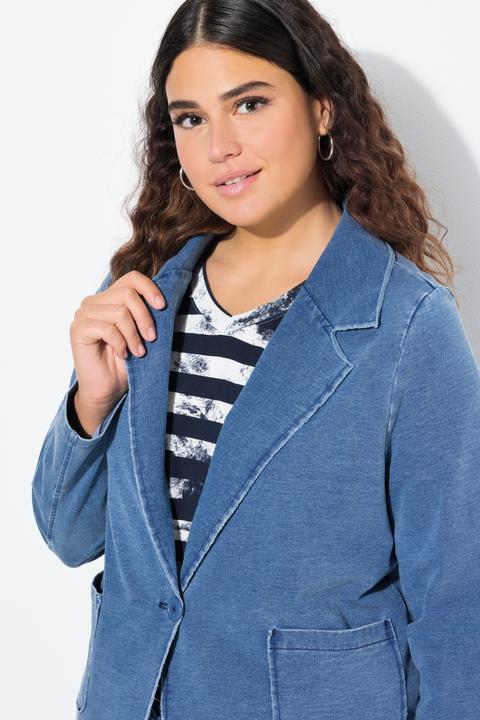 Produktbild Ulla Popken Sweatblazer, Jeansoptik, Reverskragen, Langarm (46, 48)