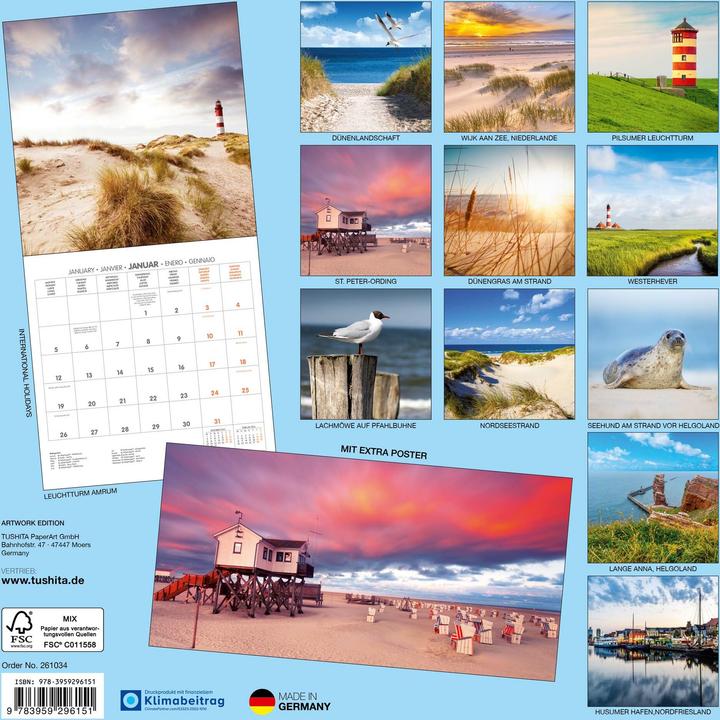 Produktbild Nordsee/Northern Sea 2026 (30 x 30 cm, Weicher Einband, Deutsch, Spanisch, Französisch, Tschechisch, Polnisch, Niederländisch, Italienisch, Englisch)