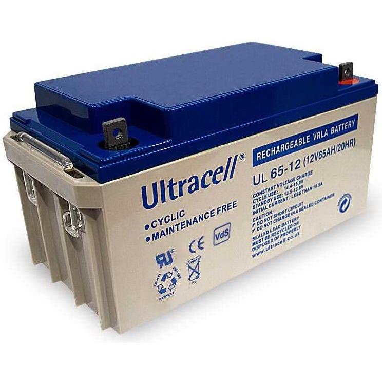 Ultracell UL65-12 12V 65Ah Bleiakku AGM Blei Gel Akku (1 Stk., 65000 mAh), Batterien + Akkus
