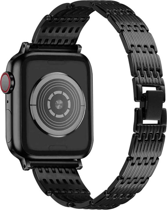 Produktbild EKO Uhrenarmband Edelstahl Strass Schwarz (22 mm, Edelstahl)