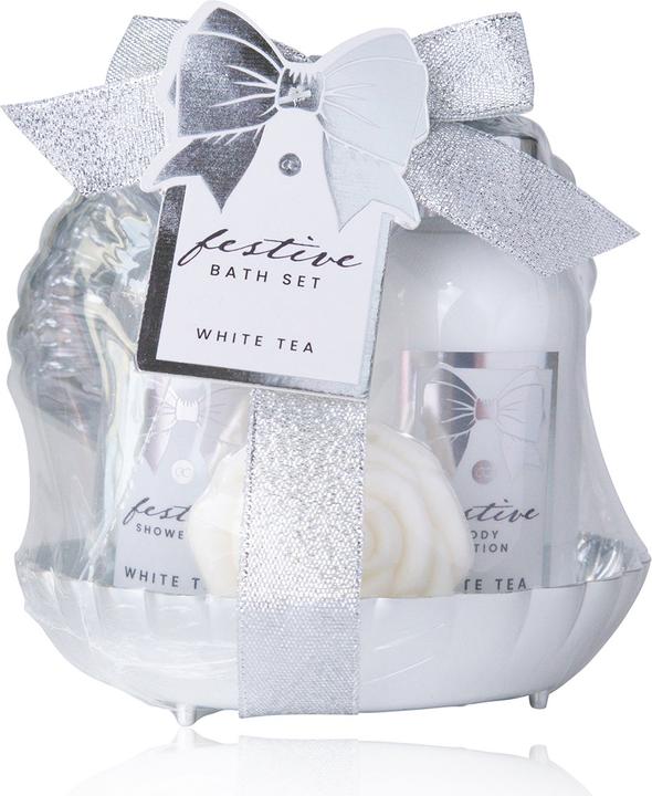 Accentra Badeset FESTIVE in glänzender Muscheldose, inkl. 100ml Duschgel, 100ml Bodylotion, 30g Seife, Duft:
