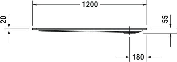 Actual product image Duravit Rectangular shower tray STARCK SLIML with anti-slip 1200x800x55mm white