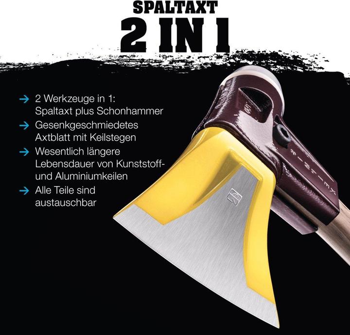 Produktbild Simplex 751 Simplex-Spaltaxt mit Keilstegen mit Stahlgussgehäuse und Hickorystiel, Ø 50 / Stiel 685 mm inkl