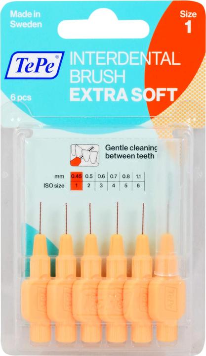 Produktbild TePe Interdental Brush 0.45mm x-soft orange (6 x, 0.45 mm)